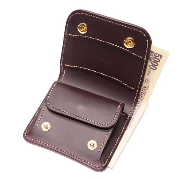 画像4: WILD SWANS(ワイルドスワンズ)CASA(カーサ)コンパクトウォレット/Natural(ナチュラル)"サドルプルアップ"×パープル"ブッテーロ" (4)