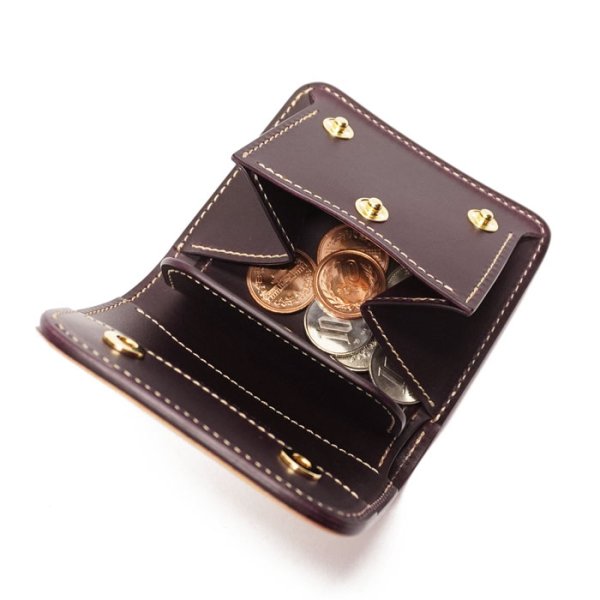 画像5: WILD SWANS(ワイルドスワンズ)CASA(カーサ)コンパクトウォレット/Natural(ナチュラル)"サドルプルアップ"×パープル"ブッテーロ" (5)