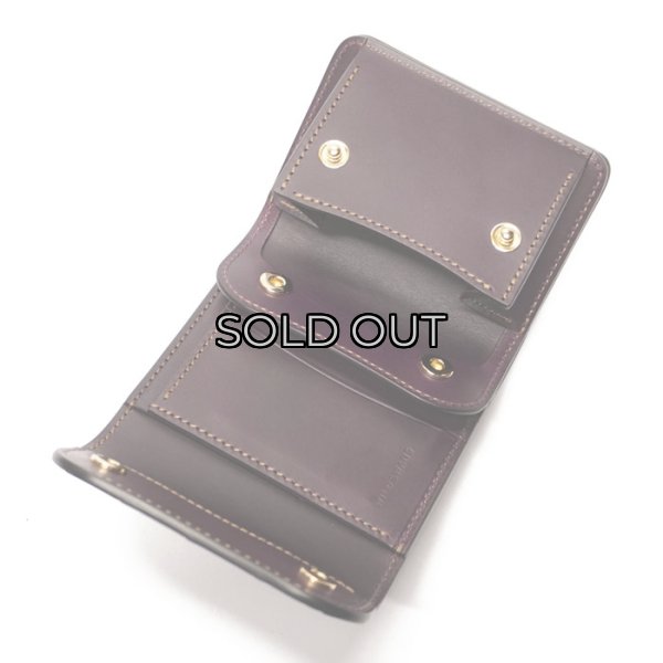 画像7: WILD SWANS(ワイルドスワンズ)ENO(イーノ)ミニ3つ折りウォレット/ブラック"クロコダイル"×パープル"ブッテーロ" (7)