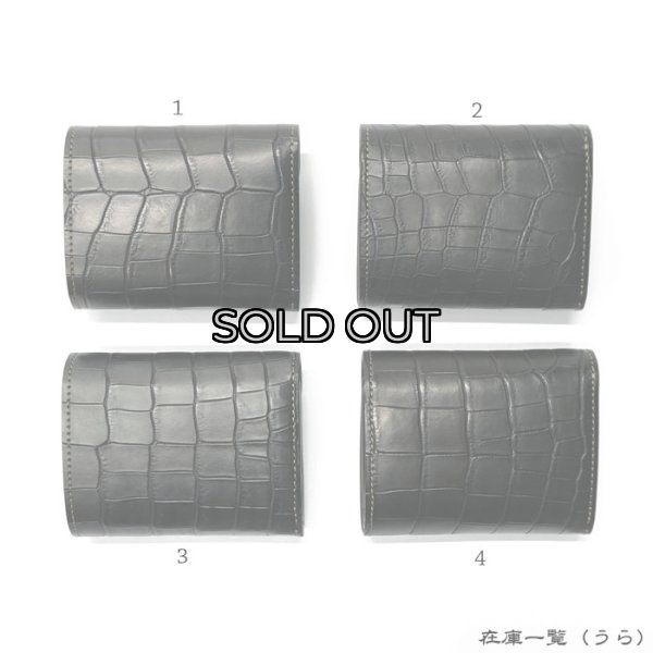 画像9: WILD SWANS(ワイルドスワンズ)ENO(イーノ)ミニ3つ折りウォレット/ブラック"クロコダイル"×パープル"ブッテーロ" (9)