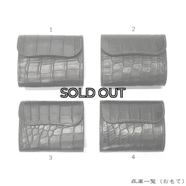 画像8: WILD SWANS(ワイルドスワンズ)ENO(イーノ)ミニ3つ折りウォレット/ブラック"クロコダイル"×パープル"ブッテーロ" (8)