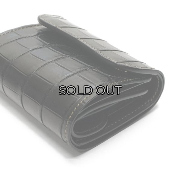 画像3: WILD SWANS(ワイルドスワンズ)ENO(イーノ)ミニ3つ折りウォレット/ブラック"クロコダイル"×パープル"ブッテーロ" (3)