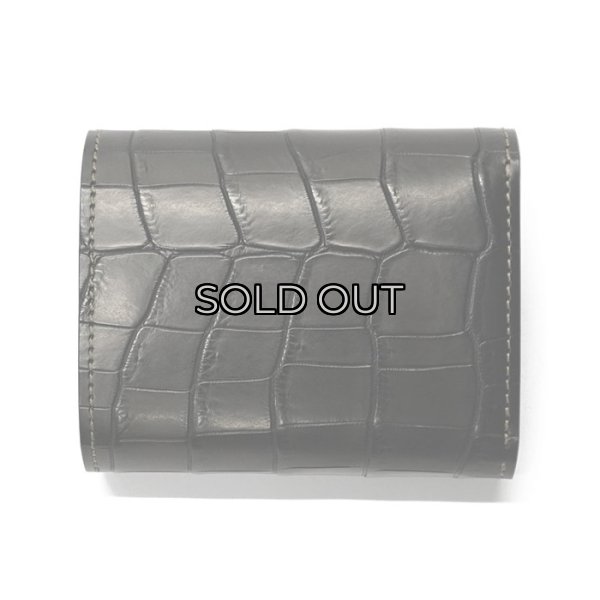 画像2: WILD SWANS(ワイルドスワンズ)ENO(イーノ)ミニ3つ折りウォレット/ブラック"クロコダイル"×パープル"ブッテーロ" (2)