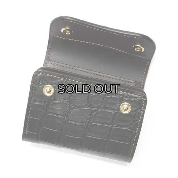 画像4: WILD SWANS(ワイルドスワンズ)ENO(イーノ)ミニ3つ折りウォレット/ブラック"クロコダイル"×パープル"ブッテーロ" (4)