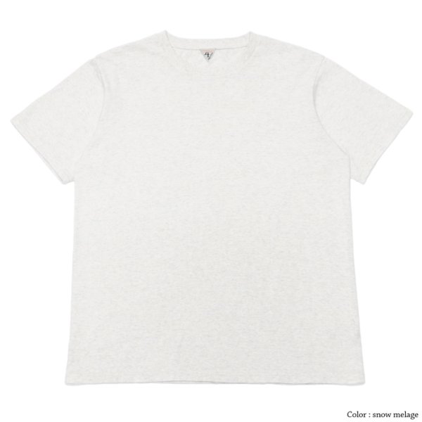 画像2: FilMelange(フィルメランジェ)DOS(ドス)"オーガニックラフィー天竺" / Snow Melange(杢ホワイト)・Black Navy(ブラックネイビー) (2)