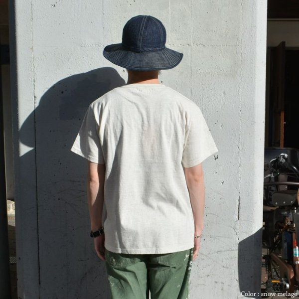 画像12: FilMelange(フィルメランジェ)DOS(ドス)"オーガニックラフィー天竺" / Snow Melange(杢ホワイト)・Black Navy(ブラックネイビー) (12)