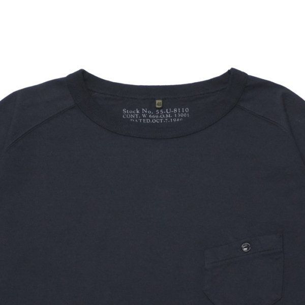 画像3: Nigel Cabourn(ナイジェル・ケーボン)9.5oz BASIC T-SHIRT(9.5ozベーシックTシャツ)/ Dark Navy(ダークネイビー)※サイズ52のみ (3)