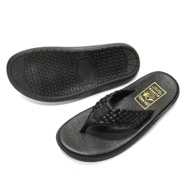 画像2: ISLAND SLIPPER（アイランドスリッパ）PB903W (クラシックウィーブレザートングサンダル) / Black（ブラック） (2)