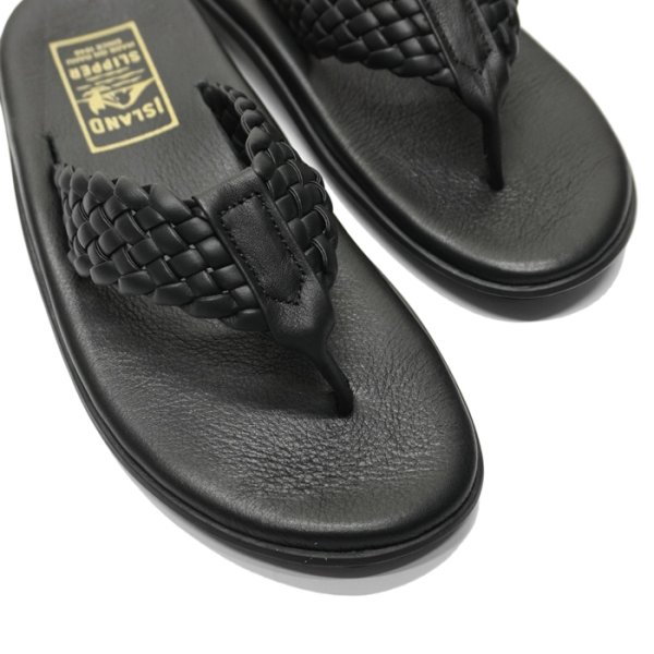 画像6: ISLAND SLIPPER（アイランドスリッパ）PB903W (クラシックウィーブレザートングサンダル) / Black（ブラック） (6)