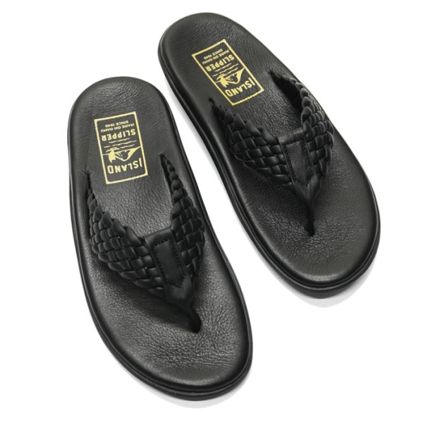 画像3: ISLAND SLIPPER（アイランドスリッパ）PB903W (クラシックウィーブレザートングサンダル) / Black（ブラック） (3)