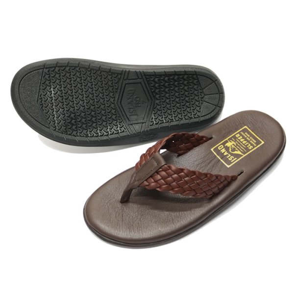 画像2: ISLAND SLIPPER(アイランドスリッパ)PB903W (クラシックウィーブレザートングサンダル) / Brown(ブラウン) (2)