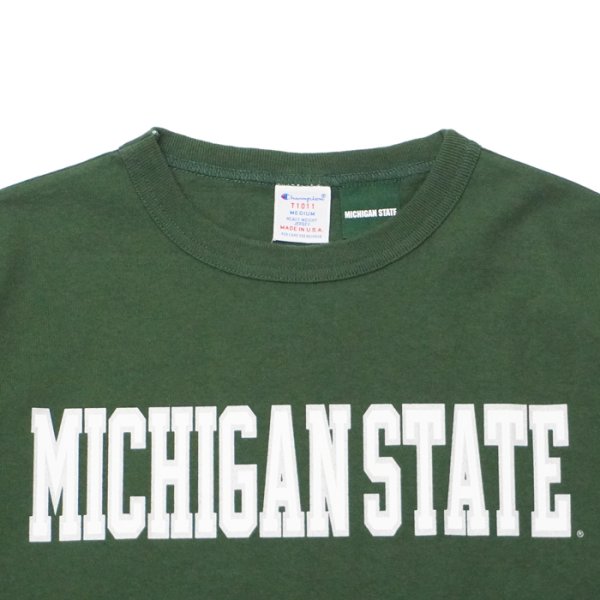 画像6: Champion（チャンピオン）T1011 US Print T-Shirt（ティーテンイレブンUSプリントTシャツ）"MICHIGAN STATE・Made in USA" / White×Green（ホワイト×グリーン）・Moss Green（モスグリーン） (6)