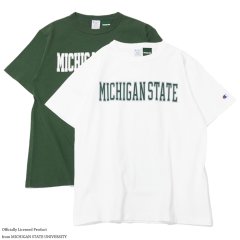 Champion（チャンピオン）T1011 US Print T-Shirt（ティーテンイレブンUSプリントTシャツ）"MICHIGAN STATE・Made in USA" / White×Green（ホワイト×グリーン）・Moss Green（モスグリーン）※Sサイズのみ