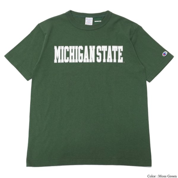 画像4: Champion（チャンピオン）T1011 US Print T-Shirt（ティーテンイレブンUSプリントTシャツ）"MICHIGAN STATE・Made in USA" / White×Green（ホワイト×グリーン）・Moss Green（モスグリーン） (4)