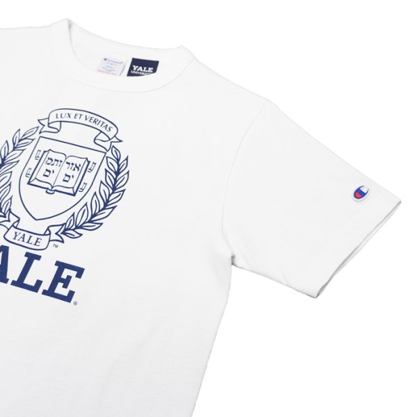 画像8: Champion（チャンピオン）T1011 US Print T-Shirt（ティーテンイレブンUSプリントTシャツ）"YALE・Made in USA" / White（ホワイト）・Navy（ネイビー） (8)