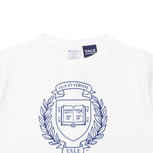 画像6: Champion（チャンピオン）T1011 US Print T-Shirt（ティーテンイレブンUSプリントTシャツ）"YALE・Made in USA" / White（ホワイト）・Navy（ネイビー） (6)