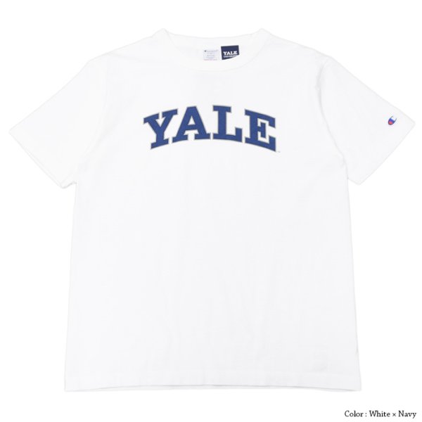 画像2: Champion（チャンピオン）T1011 US Print T-Shirt（ティーテンイレブンUSプリントTシャツ）"YALE・Made in USA" / White×Navy（ホワイト×ネイビー）・Navy×White（ネイビー×ホワイト） (2)