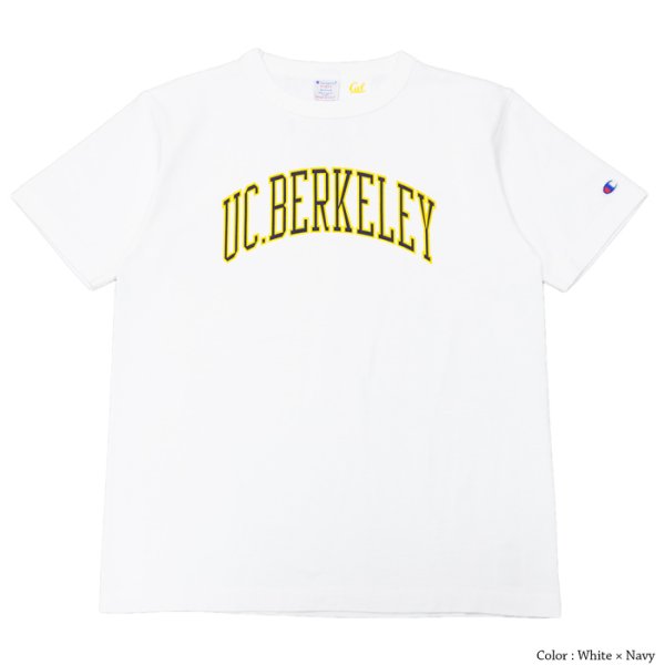 画像2: Champion（チャンピオン）T1011 US Print T-Shirt（ティーテンイレブンUSプリントTシャツ）"UC.BERKELEY・Made in USA" / White×Navy（ホワイト×ネイビー）・Navy（ネイビー）※Sサイズのみ (2)