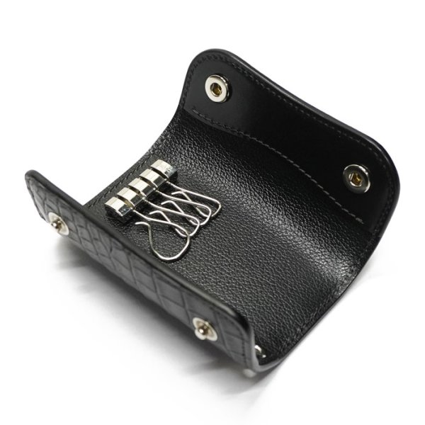 画像5: WILD SWANS(ワイルドスワンズ)CLIPPERIII(クリッパー3)キーケース"クロコダイル"/Black(ブラック) (5)