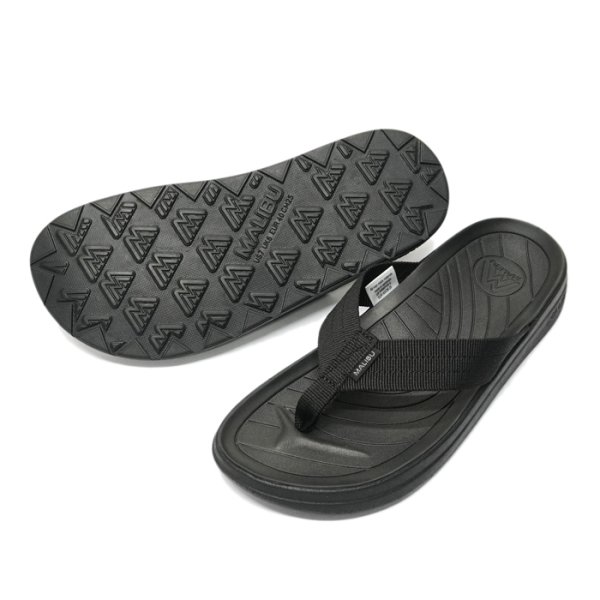 画像3: MALIBU SANDALS(マリブサンダルズ)SURFRIDER(サーフライダー)"POLYESTER" / Black×Black(ブラック×ブラック) (3)