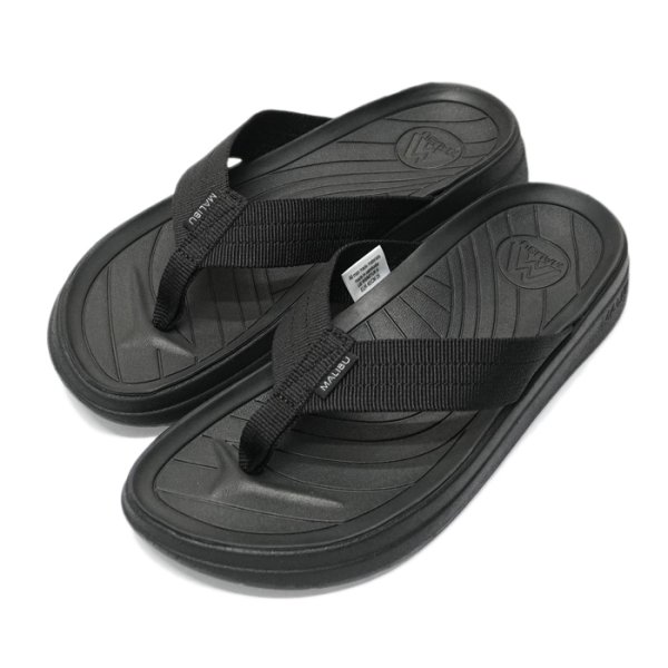 画像2: MALIBU SANDALS(マリブサンダルズ)SURFRIDER(サーフライダー)"POLYESTER" / Black×Black(ブラック×ブラック) (2)