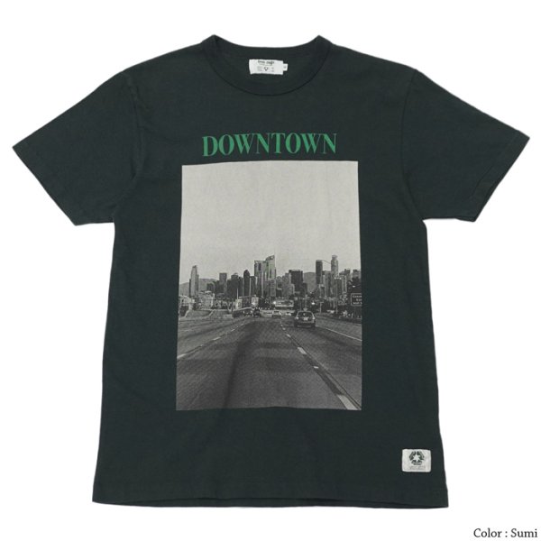 画像4: free rage（フリーレイジ）リサイクルコットンプリントTee "DOWN TOWN"/ White（ホワイト）・Sumi（スミクロ） (4)