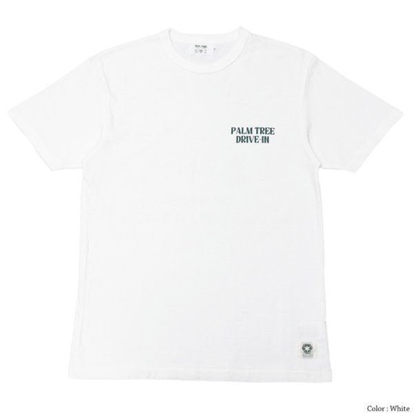 画像2: free rage（フリーレイジ）リサイクルコットンプリントTee "PALM TREE DRIVE-IN"/ White（ホワイト）・Brown（ブラウン） (2)