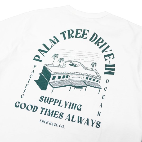 画像7: free rage（フリーレイジ）リサイクルコットンプリントTee "PALM TREE DRIVE-IN"/ White（ホワイト）・Brown（ブラウン） (7)