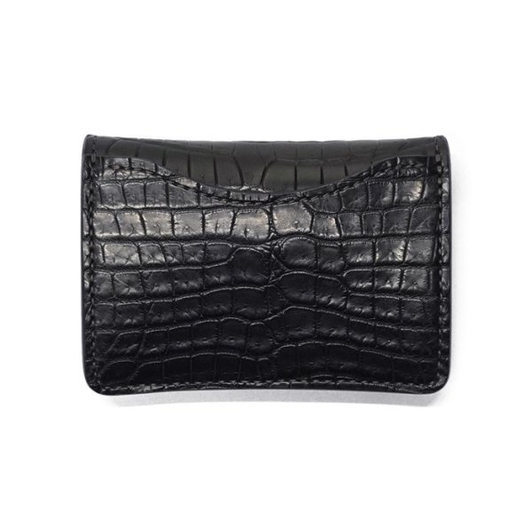画像2: WILD SWANS(ワイルドスワンズ)TONGUE(タング)マルチコインケース/ブラック"クロコダイル"×ブラック"サドルプルアップ" (2)