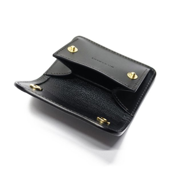 画像7: WILD SWANS(ワイルドスワンズ)TONGUE(タング)マルチコインケース/ブラック"クロコダイル"×ブラック"サドルプルアップ" (7)