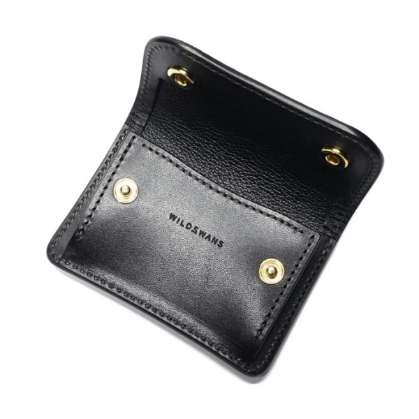 画像6: WILD SWANS(ワイルドスワンズ)TONGUE(タング)マルチコインケース/ブラック"クロコダイル"×ブラック"サドルプルアップ" (6)