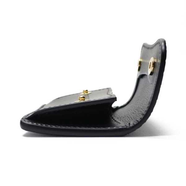 画像5: WILD SWANS(ワイルドスワンズ)TONGUE(タング)マルチコインケース/ブラック"クロコダイル"×ブラック"サドルプルアップ" (5)