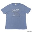 画像2: BARNS OUTFITTERS (バーンズアウトフィッターズ) TSURI-AMI Crew Print T-Shirt (吊り編みクループリントTシャツ)"GOLDEN STATE" / Blue Grey(ブルーグレー)・Black (ブラック) (2)