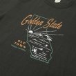 画像8: BARNS OUTFITTERS (バーンズアウトフィッターズ) TSURI-AMI Crew Print T-Shirt (吊り編みクループリントTシャツ)"GOLDEN STATE" / Blue Grey(ブルーグレー)・Black (ブラック) (8)