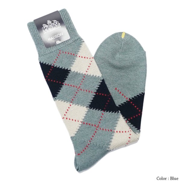 画像4: HALISON（ハリソン）スーピマメランジ アーガイルソックス / 3Colros（全3色展開）※3足までメール便発送可 (4)