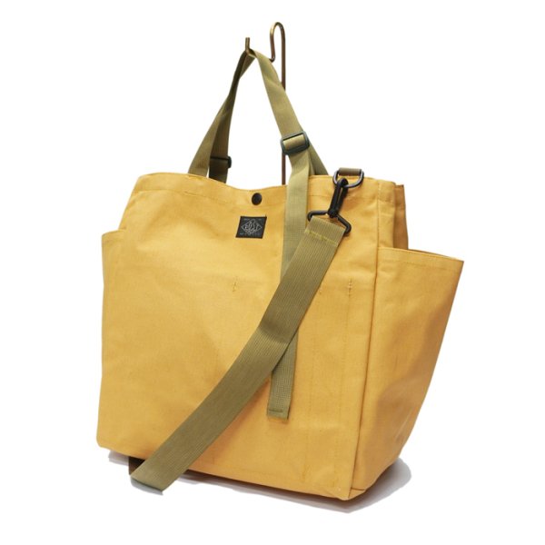 画像2: BAGSINPROGRESS×【PointUp10%11/10迄】Post O'Alls(バッグズインプログレス×ポストオーバーオールズ)Carry-all Beach Bag(キャリーオールビーチバッグ)Sunforger Cloth/Suntan(オレンジ系) (2)