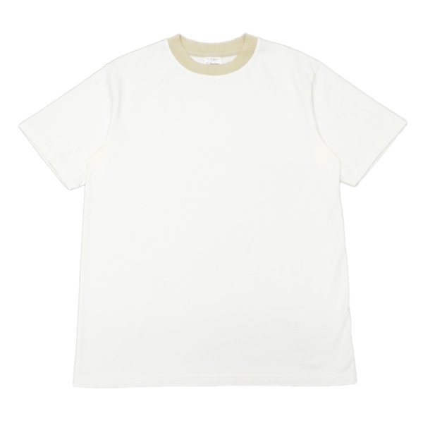 画像1: Yonetomi NEW BASIC（ヨネトミニューベーシック）RINGER T-SHIRT（リンガーTシャツ）/White（ホワイト） (1)