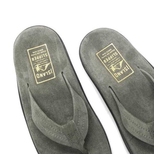 画像7: ISLAND SLIPPER(アイランドスリッパ)PB203 (レザートングサンダル・ブラックソール)"Suede" / Charcoal(チャコールグレー) (7)