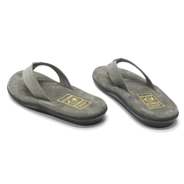 画像5: ISLAND SLIPPER(アイランドスリッパ)PB203 (レザートングサンダル・ブラックソール)"Suede" / Charcoal(チャコールグレー) (5)