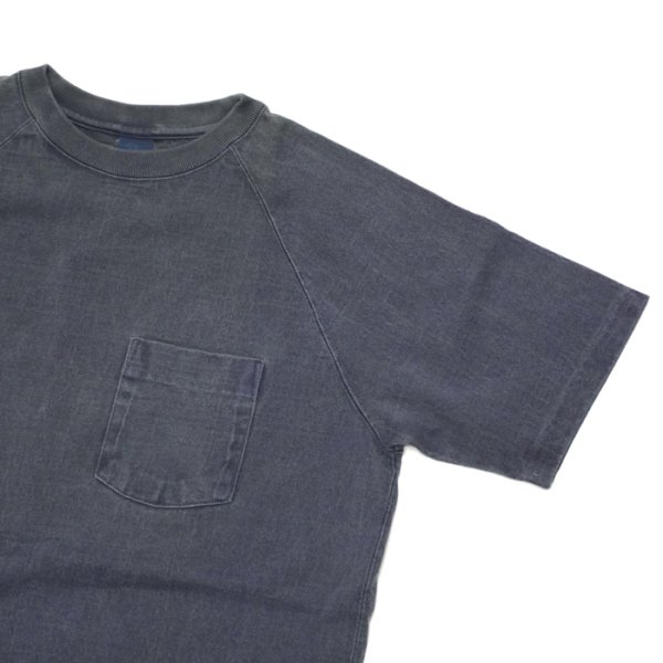 画像4: Good On(グッドオン)Short Sleeve Heavy Raglan Pocket Tee(ショートスリーブヘビーラグランポケットTシャツ)"Pigment Dye" / Navy(ネイビー) (4)