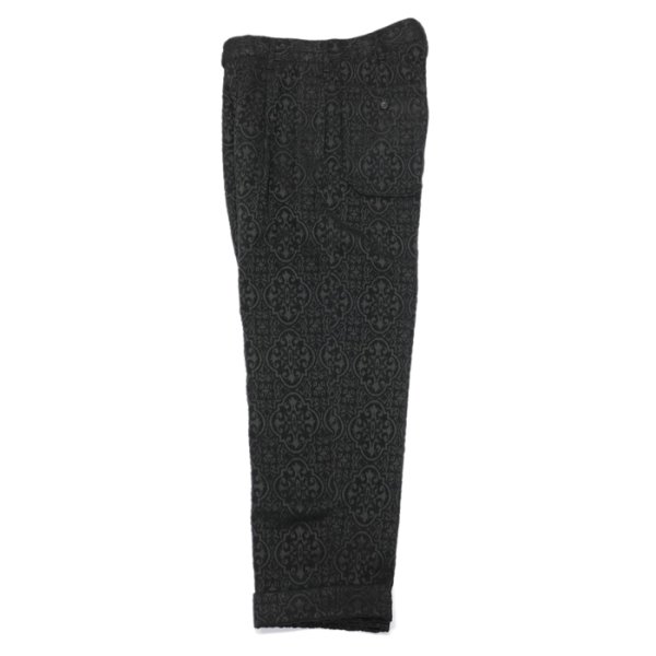 画像2: 【PointUp10%11/10迄】ENGINEERED GARMENTS(エンジニアードガーメンツ)Carlyle Pant(カーライルパンツ)"Crest Flocked Jacquard" / Black(ブラック) (2)