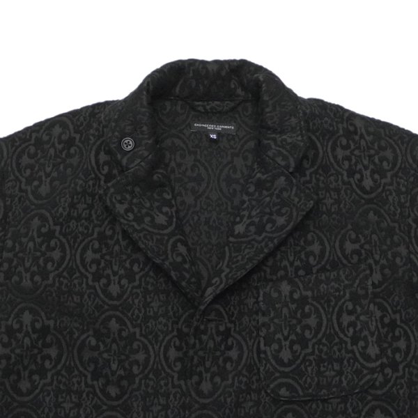 画像3: 【PointUp10%11/10迄】ENGINEERED GARMENTS（エンジニアードガーメンツ）Loiter Jacket（ロイタージャケット）"Crest Flocked Jacquard" / Black（ブラック） (3)