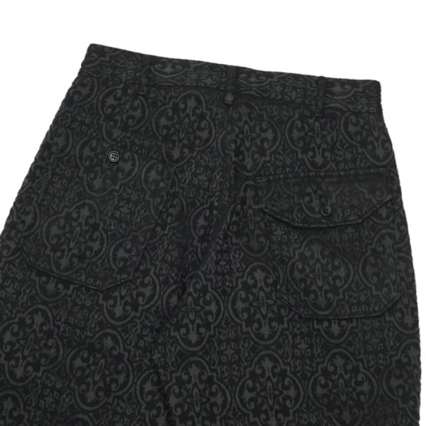 画像7: 【PointUp10%11/10迄】ENGINEERED GARMENTS(エンジニアードガーメンツ)Carlyle Pant(カーライルパンツ)"Crest Flocked Jacquard" / Black(ブラック) (7)