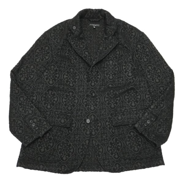 画像1:  ENGINEERED GARMENTS（エンジニアードガーメンツ）Loiter Jacket（ロイタージャケット）"Crest Flocked Jacquard" / Black（ブラック） (1)