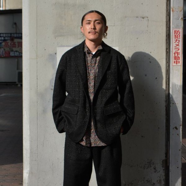 画像9: 【PointUp10%11/10迄】ENGINEERED GARMENTS（エンジニアードガーメンツ）Loiter Jacket（ロイタージャケット）"Crest Flocked Jacquard" / Black（ブラック） (9)