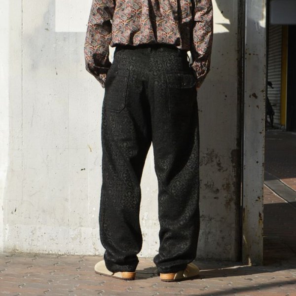 画像12: 【PointUp10%11/10迄】ENGINEERED GARMENTS(エンジニアードガーメンツ)Carlyle Pant(カーライルパンツ)"Crest Flocked Jacquard" / Black(ブラック) (12)