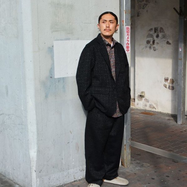画像12: 【PointUp10%11/10迄】ENGINEERED GARMENTS（エンジニアードガーメンツ）Loiter Jacket（ロイタージャケット）"Crest Flocked Jacquard" / Black（ブラック） (12)