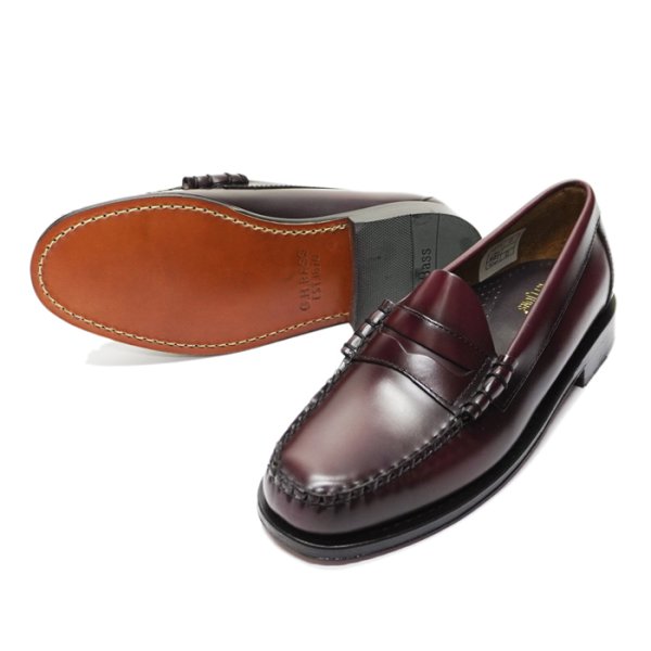 画像4: G.H.BASS(ジーエイチバス)LARSON Moc Penny Loafer(ラーソン:モックペニーローファー)"Leather Sole" / Wine(ワイン) (4)