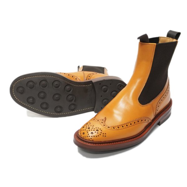 画像4: Tricker's（トリッカーズ）サイドゴアブローグブーツ（Henry）ダイナイトソール / Acorn Antique（エイコーンアンティーク） (4)