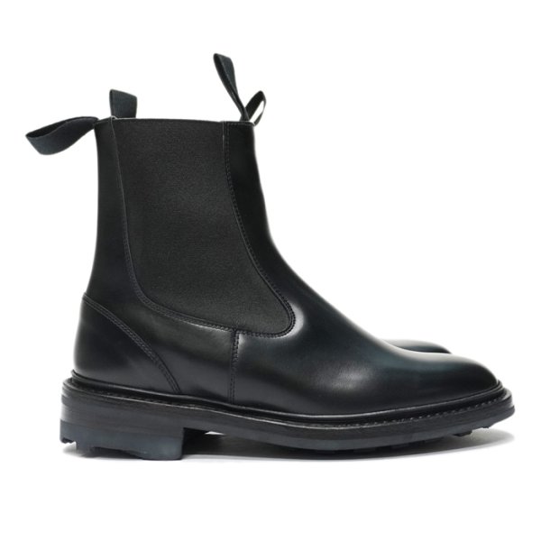 画像1: Tricker's（トリッカーズ）プレーントゥサイドゴアブーツ（リッジウェイソール）/ Black Box Calf（ブラックボックスカーフ） (1)
